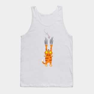 The cat is clinging and scratching Tank Top